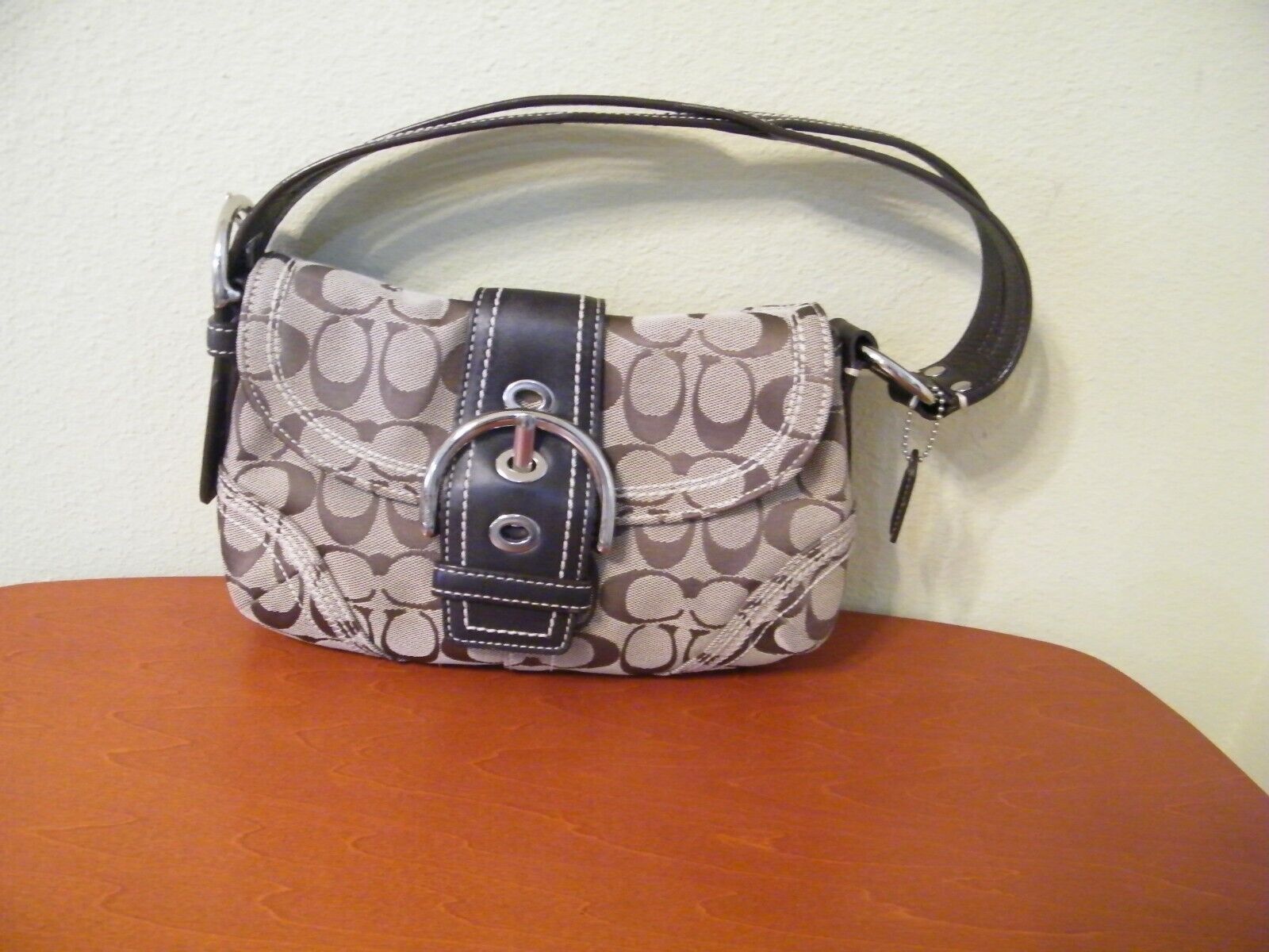 Coach Small SoHo Signature Brown Hobo NWOT - image 3