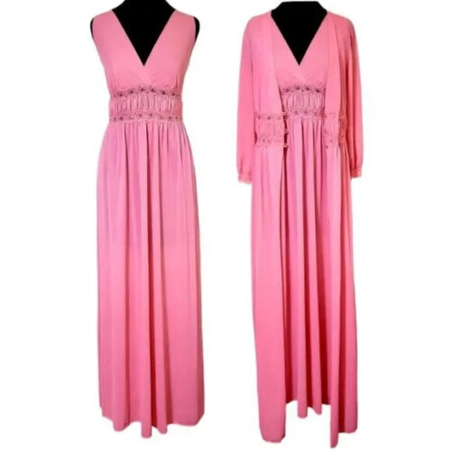 Vintage Barbie Pink Texsheen Nightgown and Robe S… - image 1