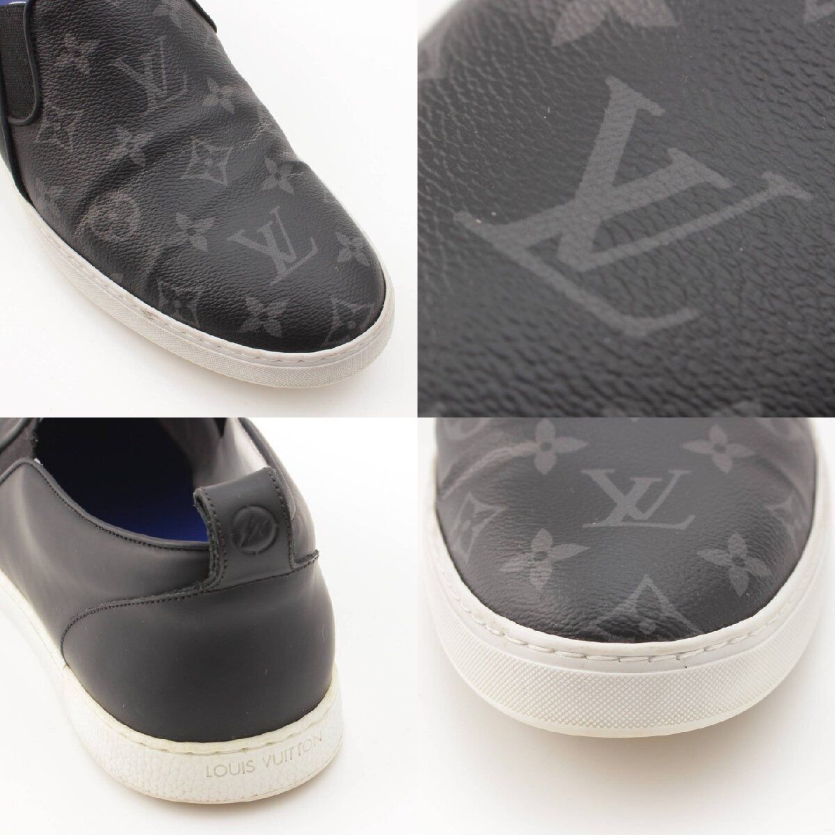 Louis Vuitton Monogram Eclipse Canvas Slip-On Bla… - image 16