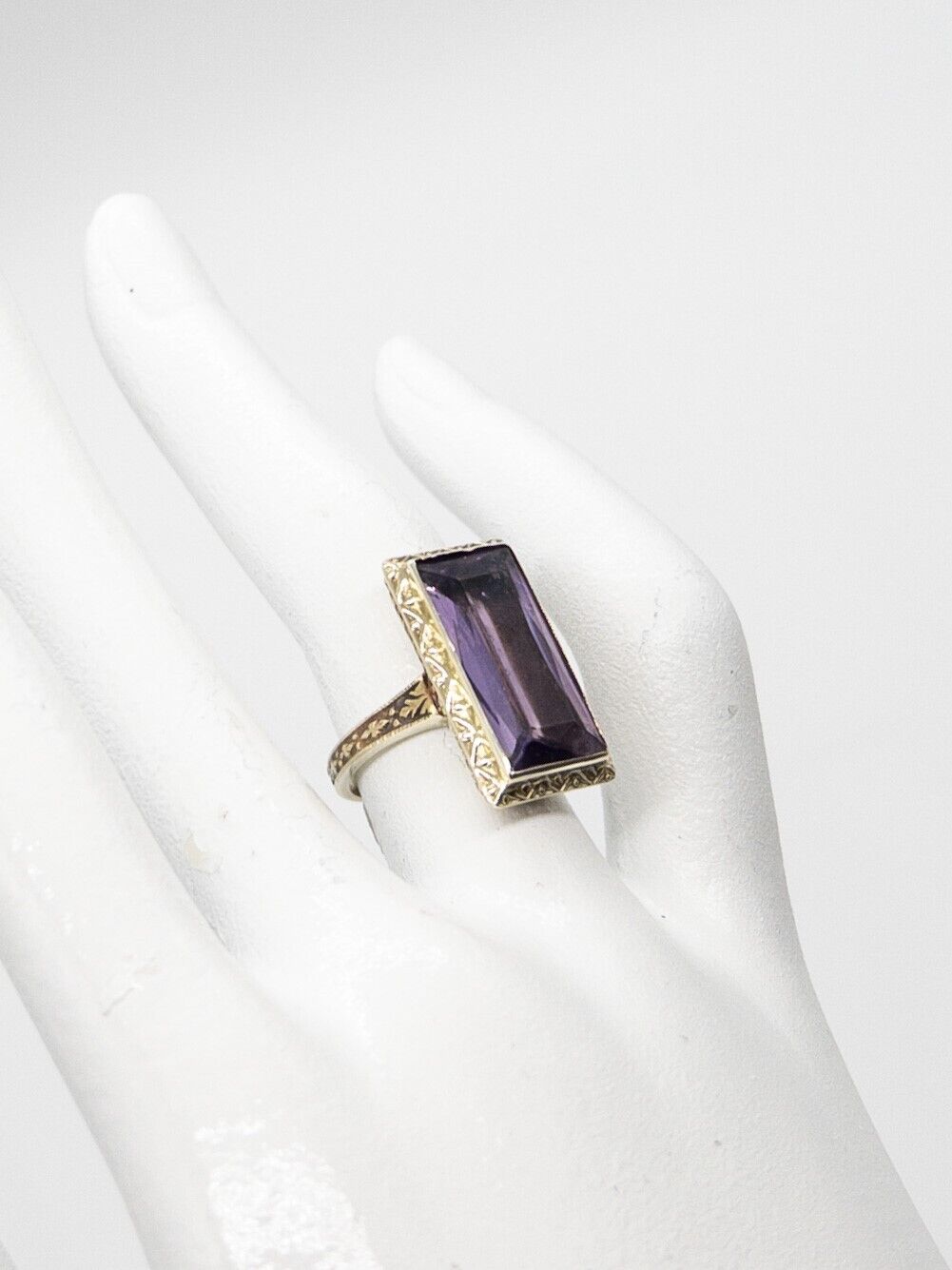 Antique Edwardian 1900 10ct Natural Amethyst 14k … - image 2