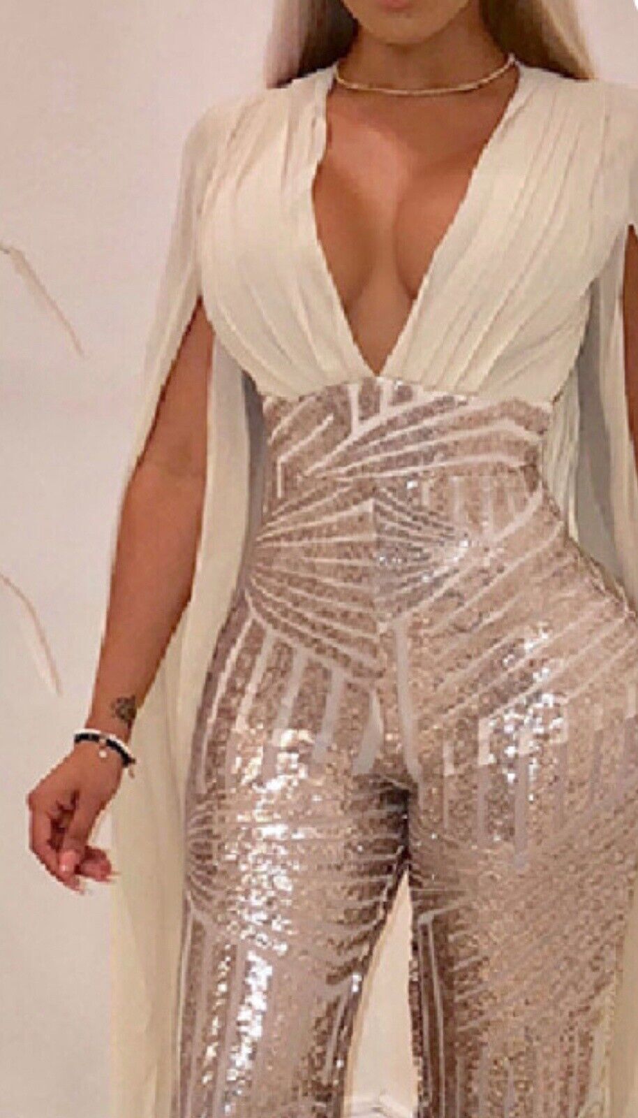 Sequin Backless V-neck Jumpsuit - image 2