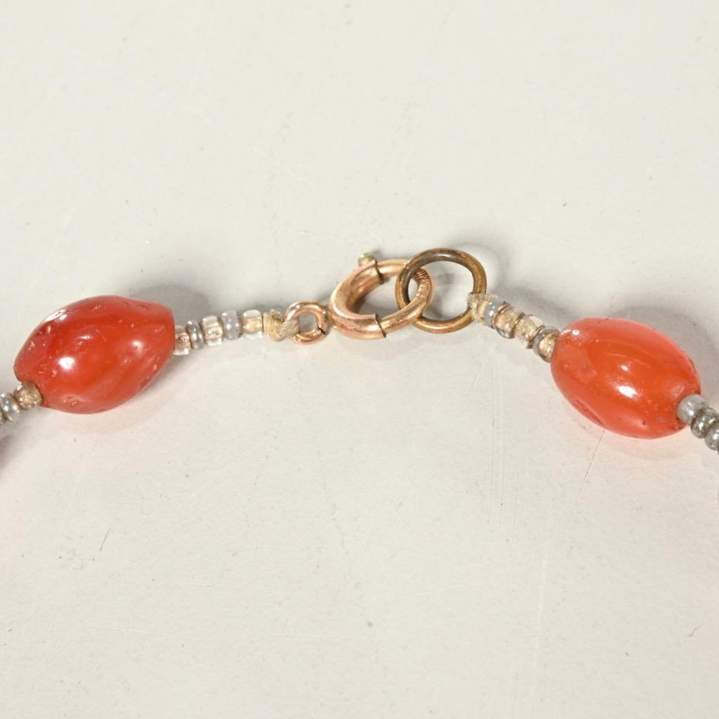 VINTAGE (OR ANTIQUE?) OVAL BEADED ORANGE CARNELIA… - image 3