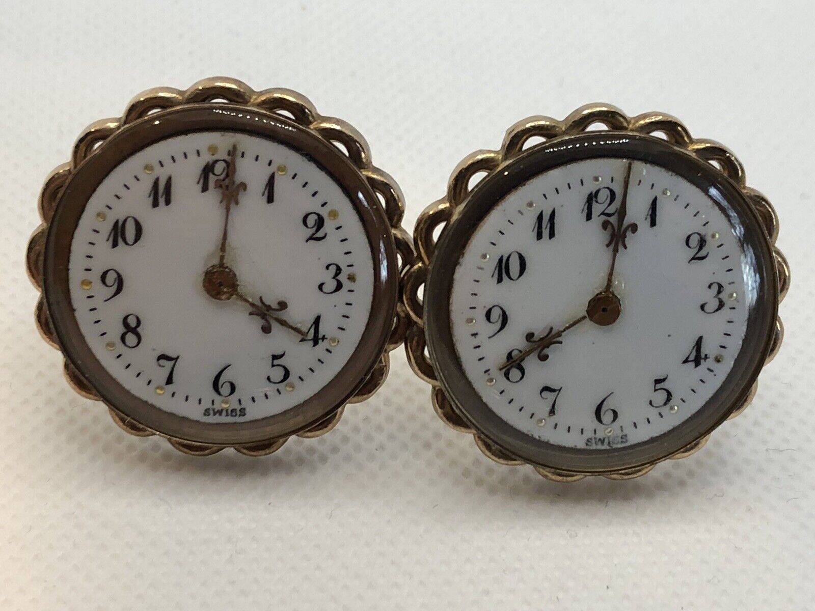 VINTAGE Cufflinks Made With Antique Swiss Watch F… - image 6