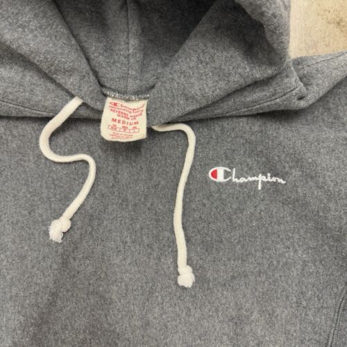 Vtg 70s Champion Reverse Weave Grey Blank Hoodie … - image 1