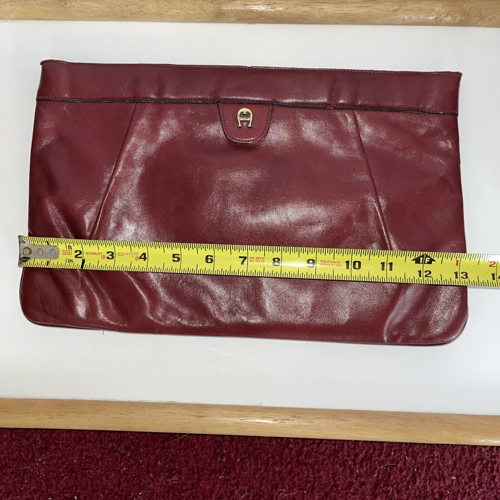 Vintage Etienne Aigner 1970s Cherry Red Leather H… - image 8