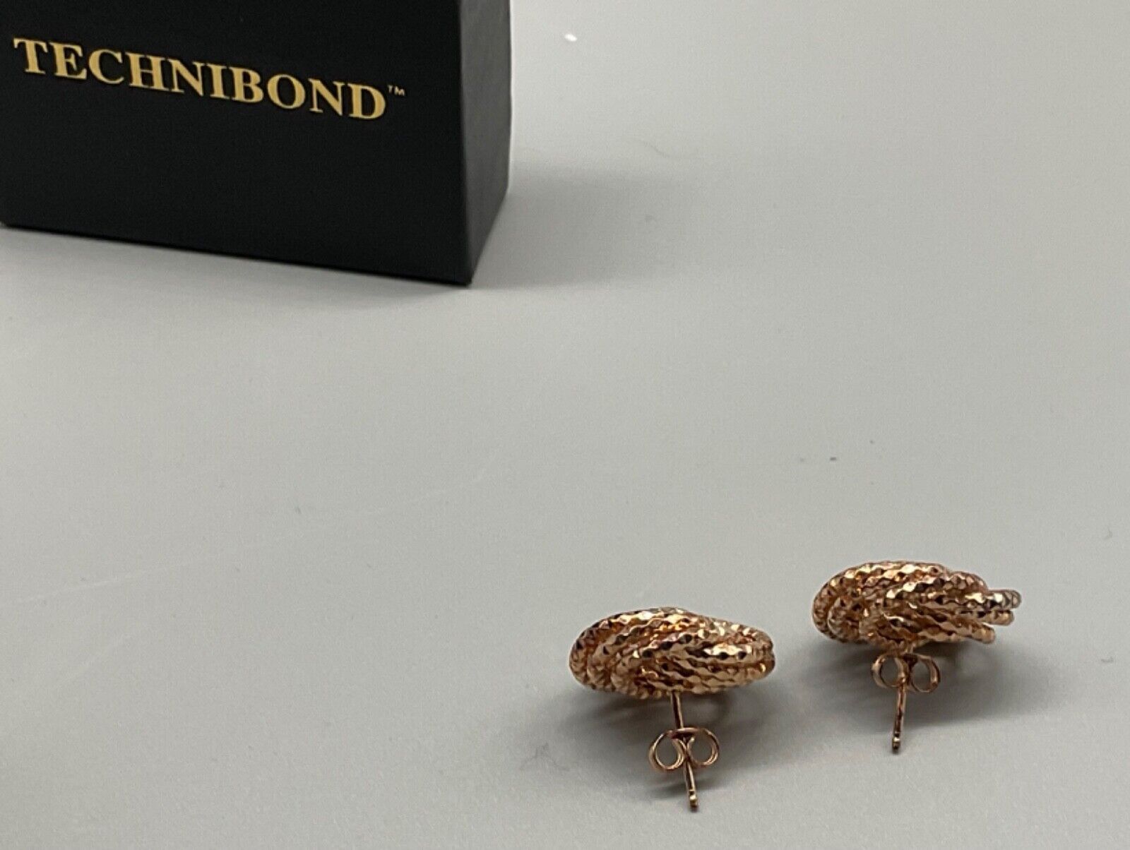 Technibond earrings pierced rose gold tone OT 925… - image 5