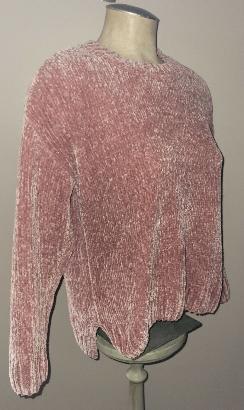 Cupio Rose Pink Chenille Cropped Sweater M Ladies… - image 4