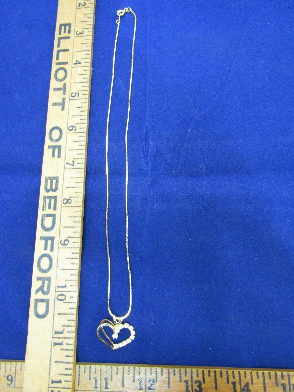 OLD VINTAGE RETO COSTUME JEWLERY GOLD HEART STONE… - image 2