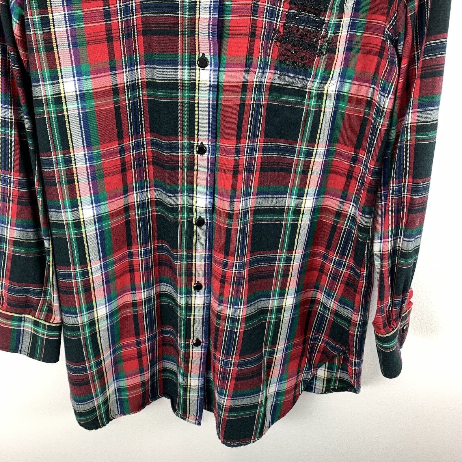 Lauren Ralph Lauren Shirt Womans Size XS Red Plai… - image 3