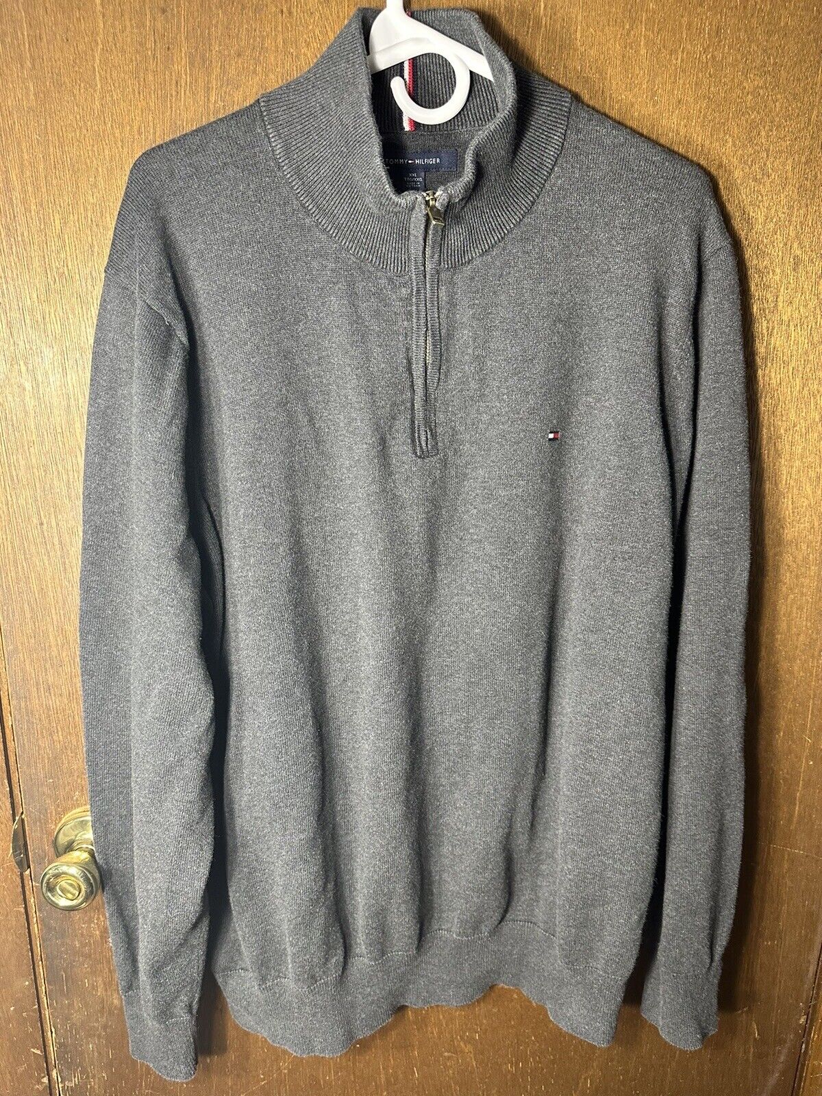 Tommy Hilfiger Sweater Mens 2XL Gray Casual Quart… - image 1