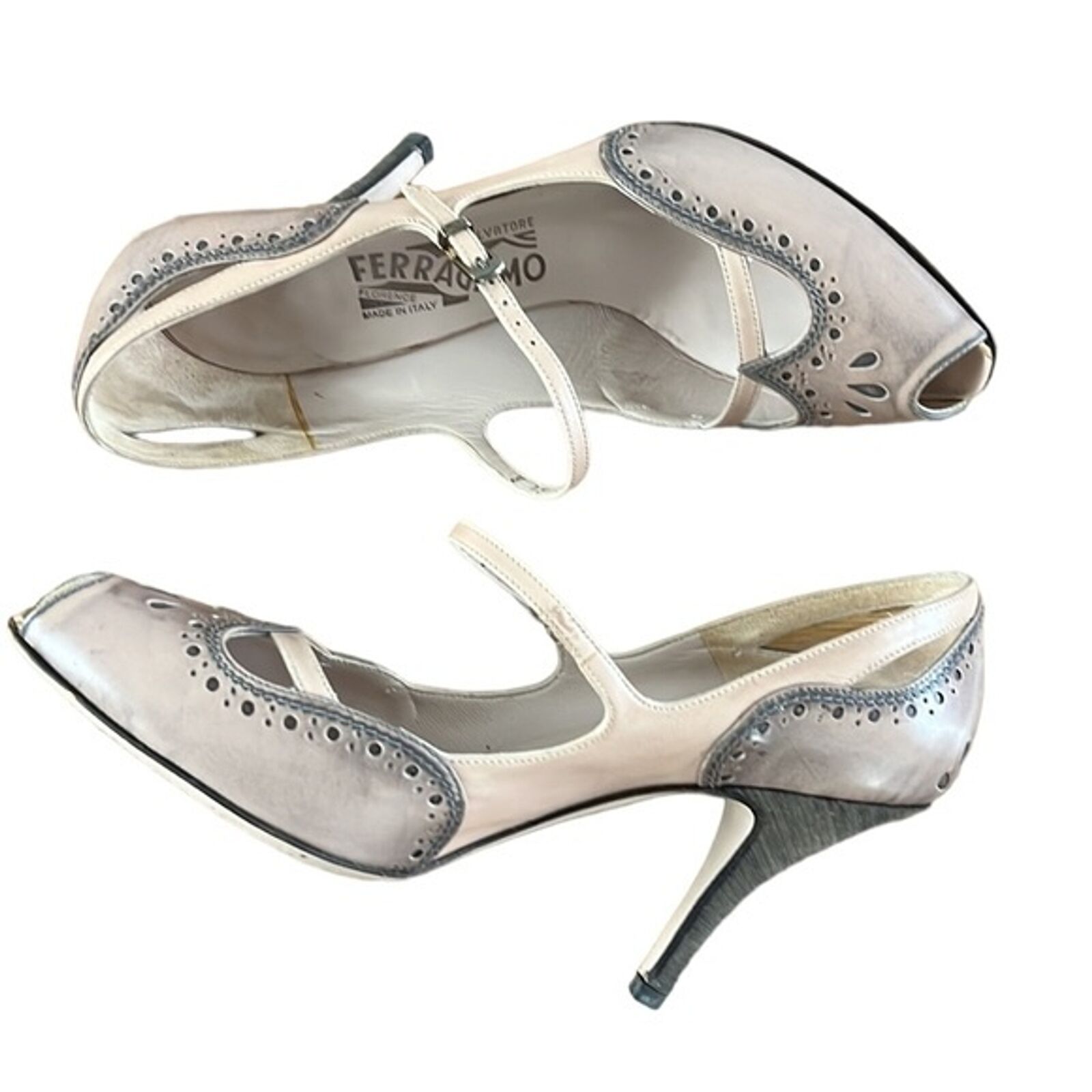 EUC Salvatore Ferragamo Peep Toe Classic Vintage … - image 10