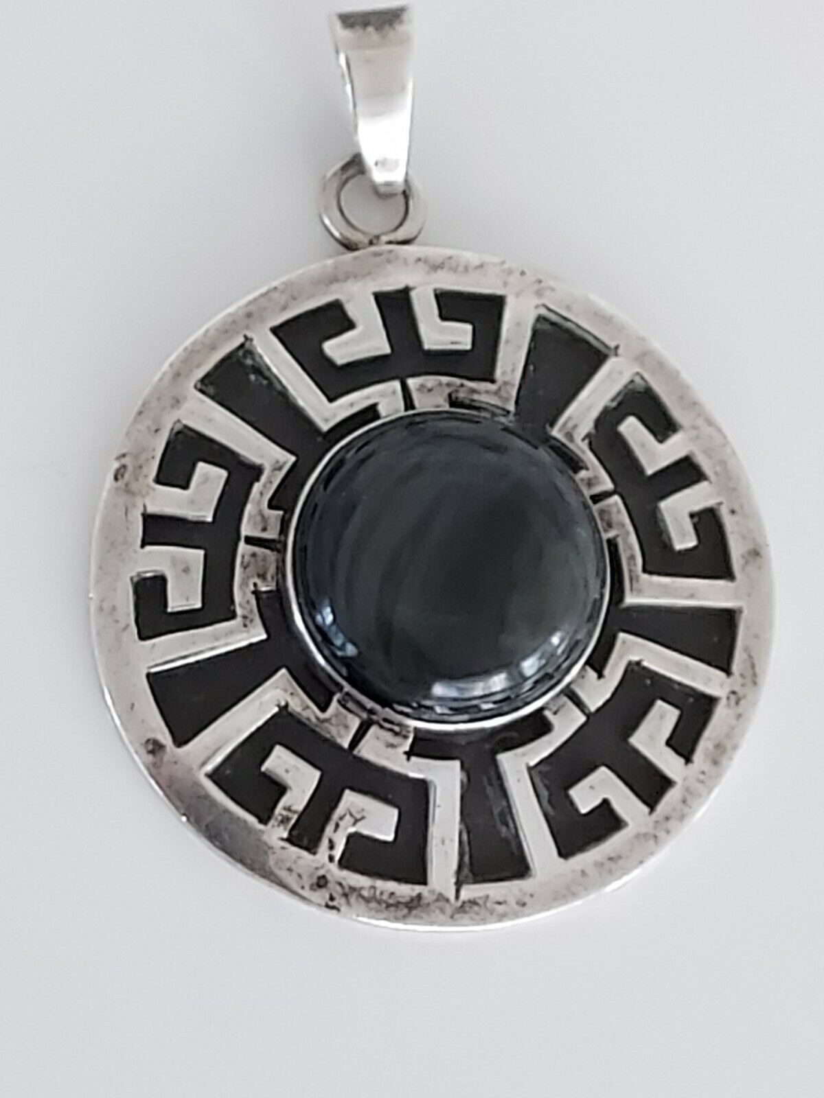 VTG Better than Sterling Silver 950 Overlay Onyx … - image 2