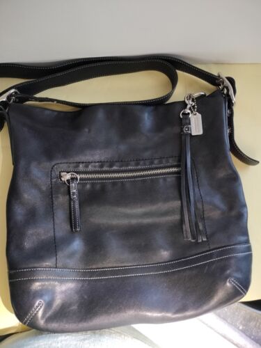 Coach Soho Legacy Hobo Tassel Black Soft Leather S