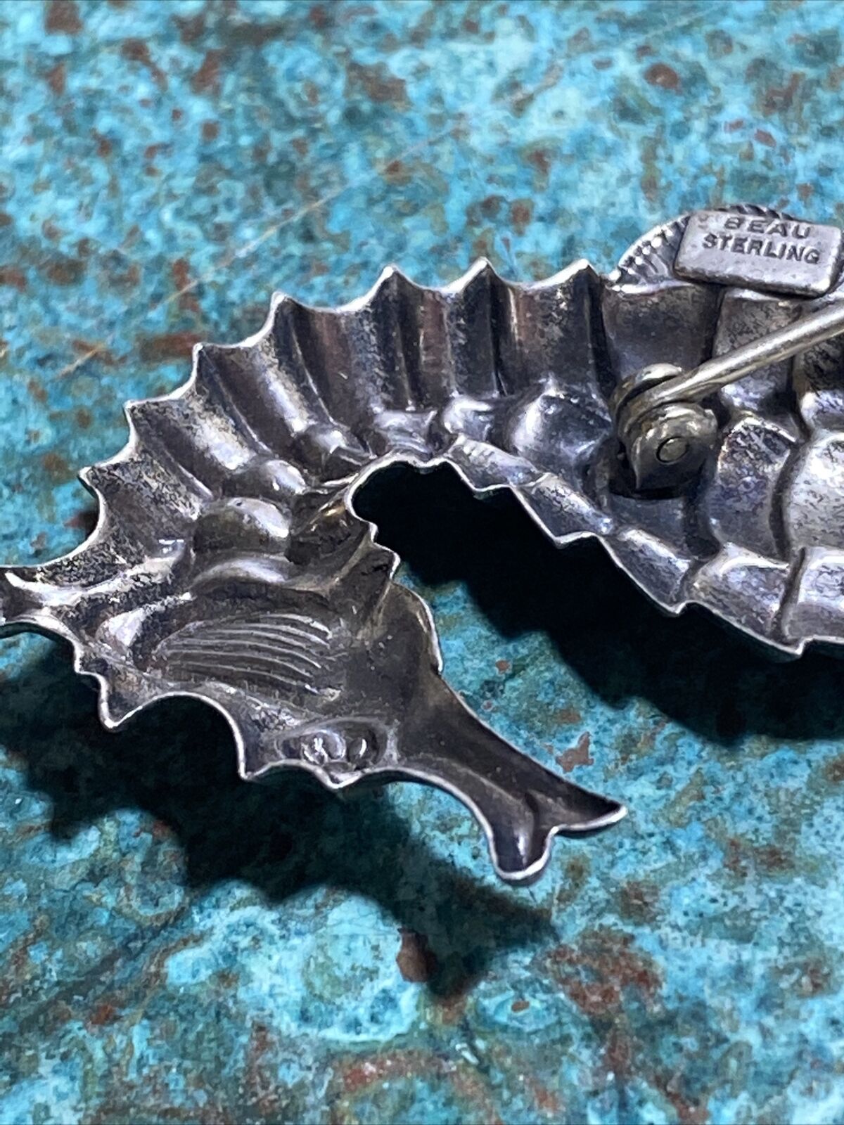 Vintage Beau Sterling Silver  Seahorse Pin Brooch… - image 7