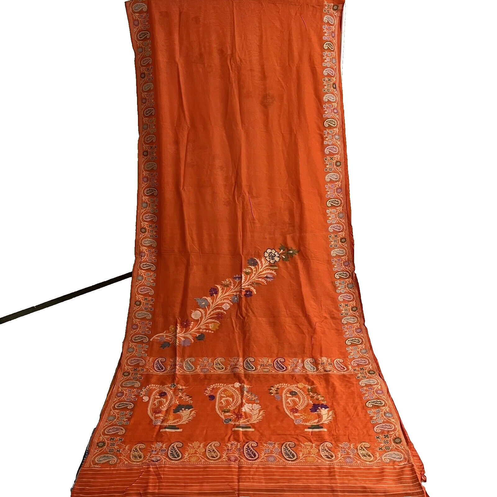 Vintage Silk Saree Indian Silk Sari Woven Embeoid… - image 3