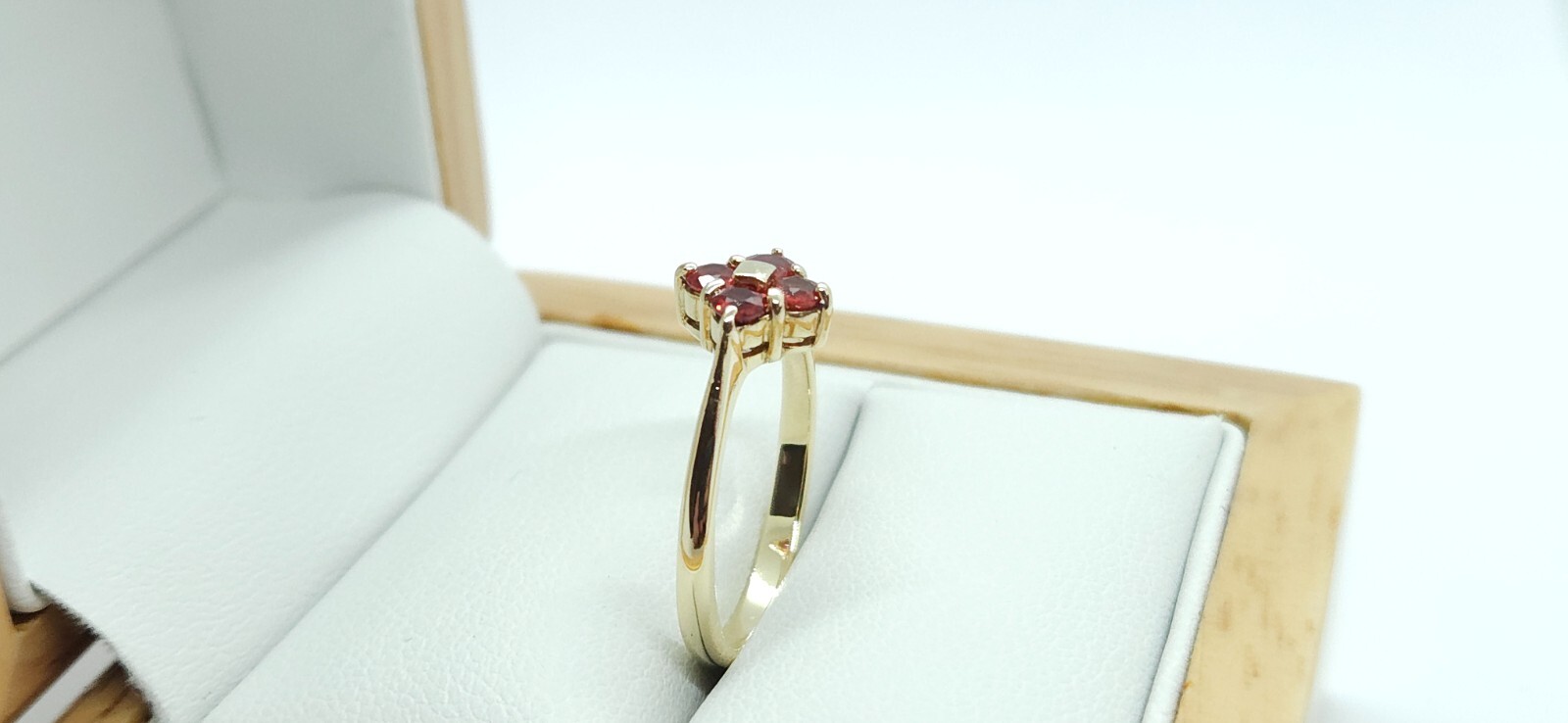 9ct Yellow Gold Orange fire opal ring - image 5