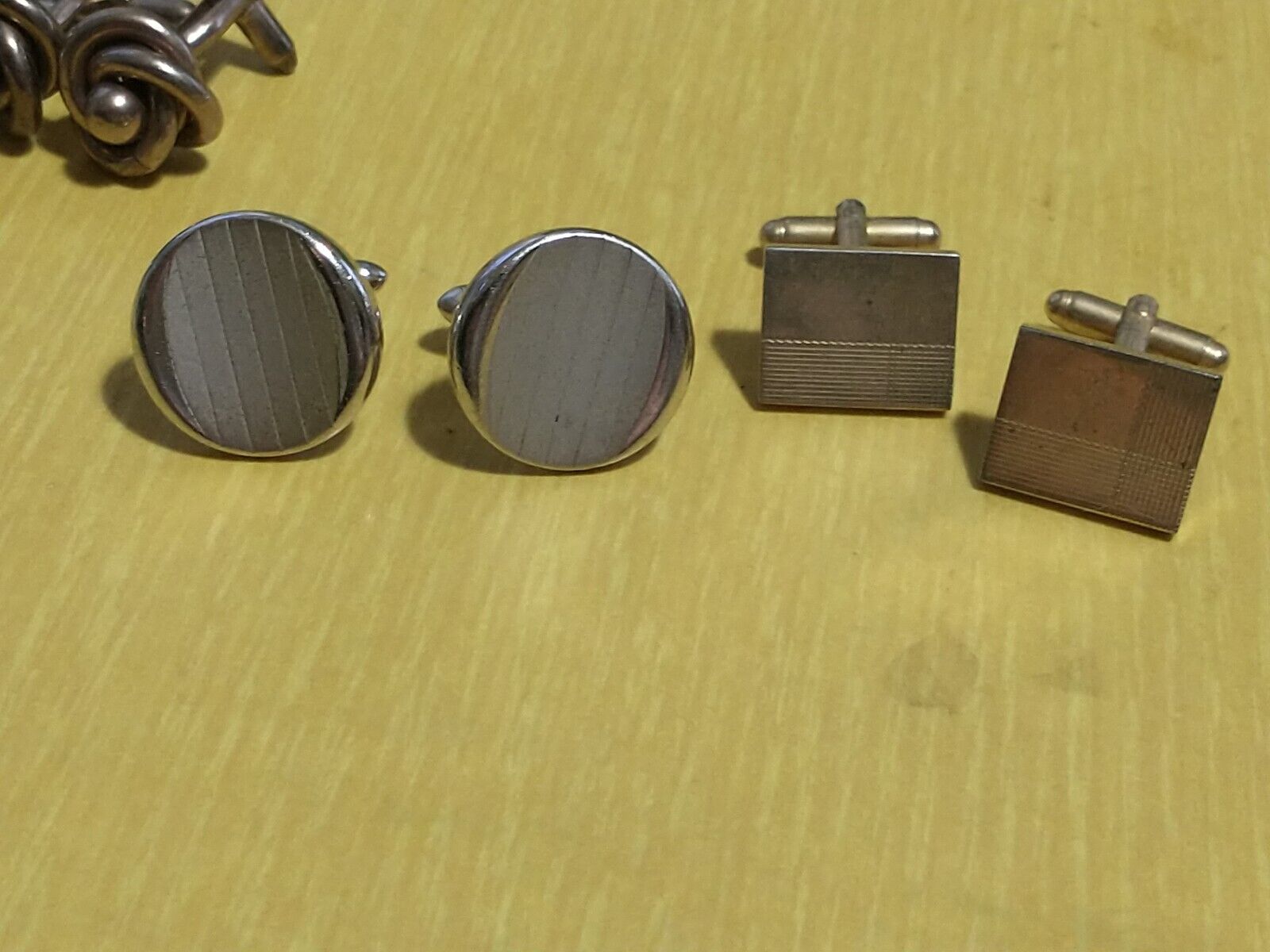 4 Pairs Vtg Men's Modernist Mid Century Cufflinks… - image 9