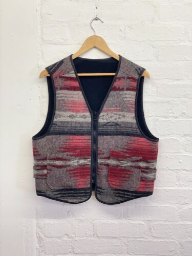 Vintage Woolrich Wool Gilet Vest / Reversible/ Bla