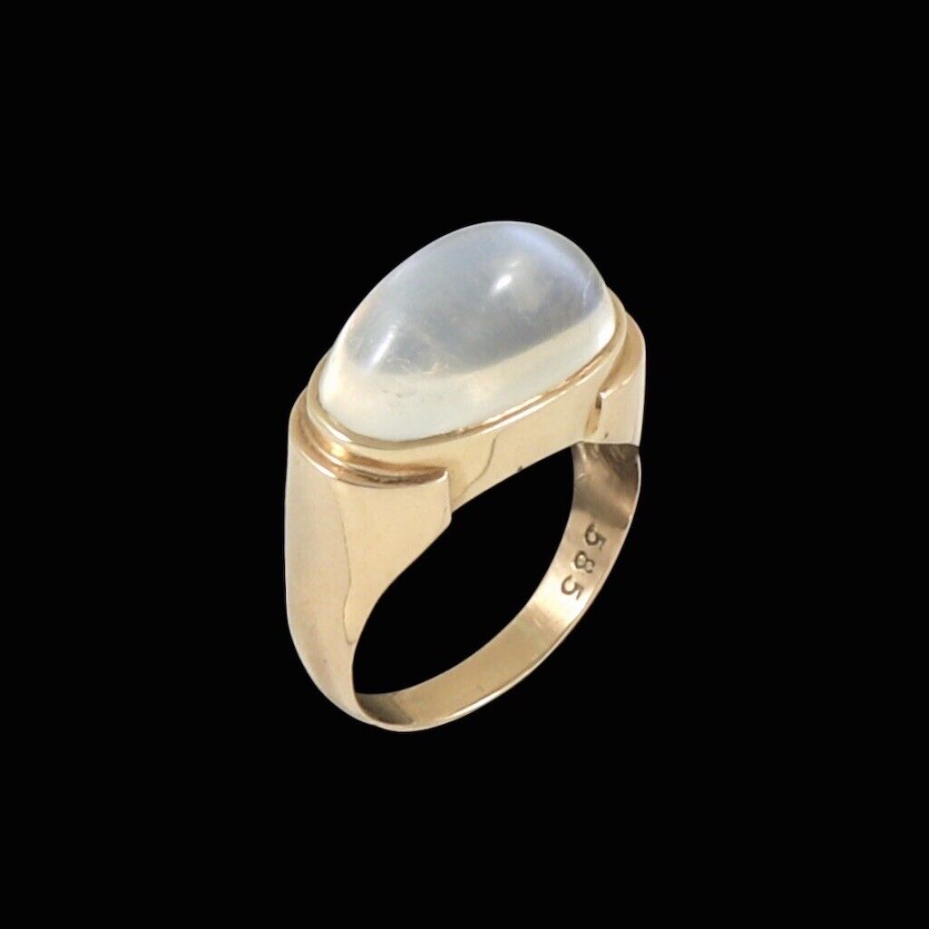 14k Gold Ring with Moonstone - Denmark 1960s. - image 2