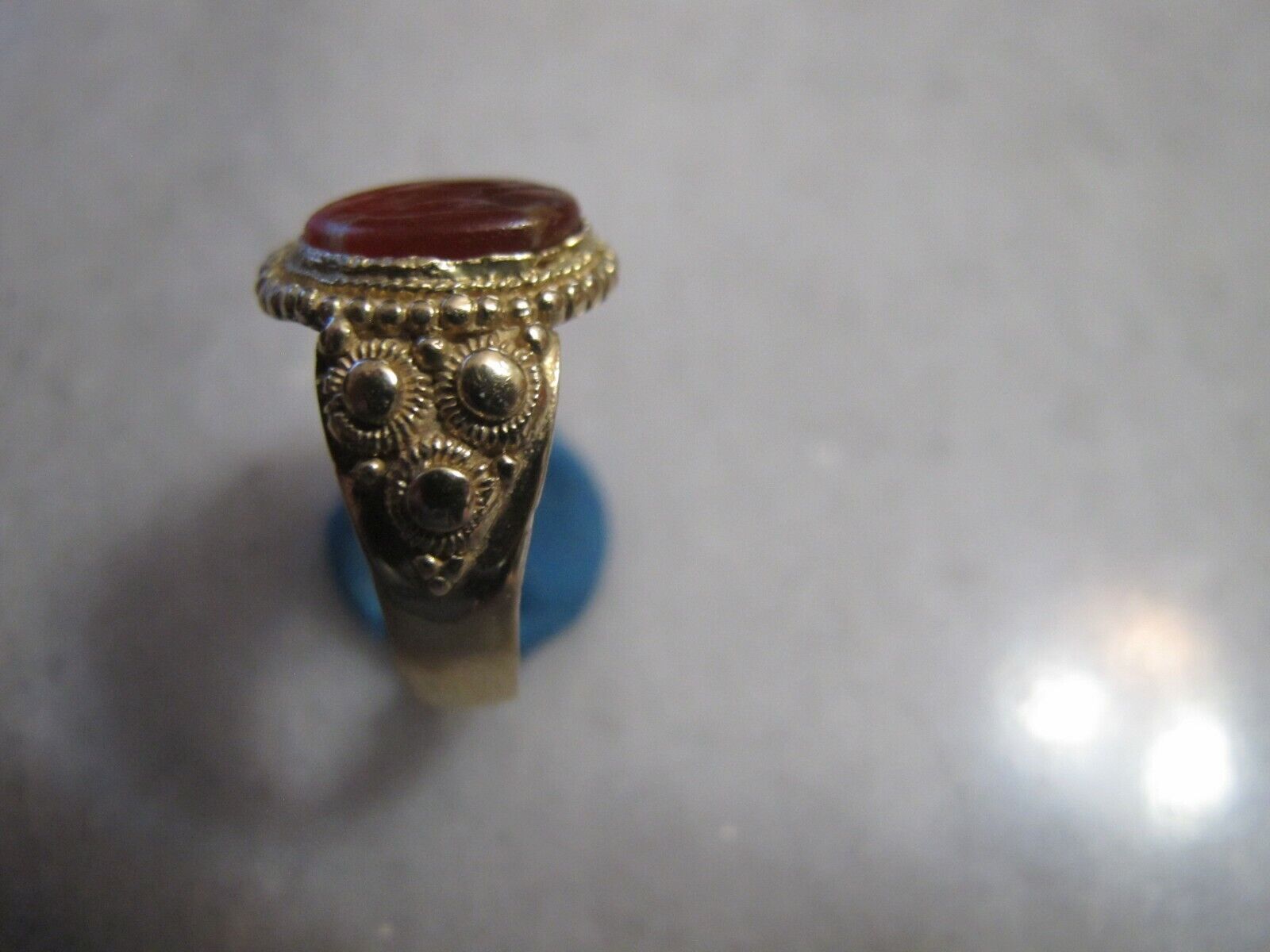 Antique Georgian Yellow Gold 15ct  Ring With Old … - image 4