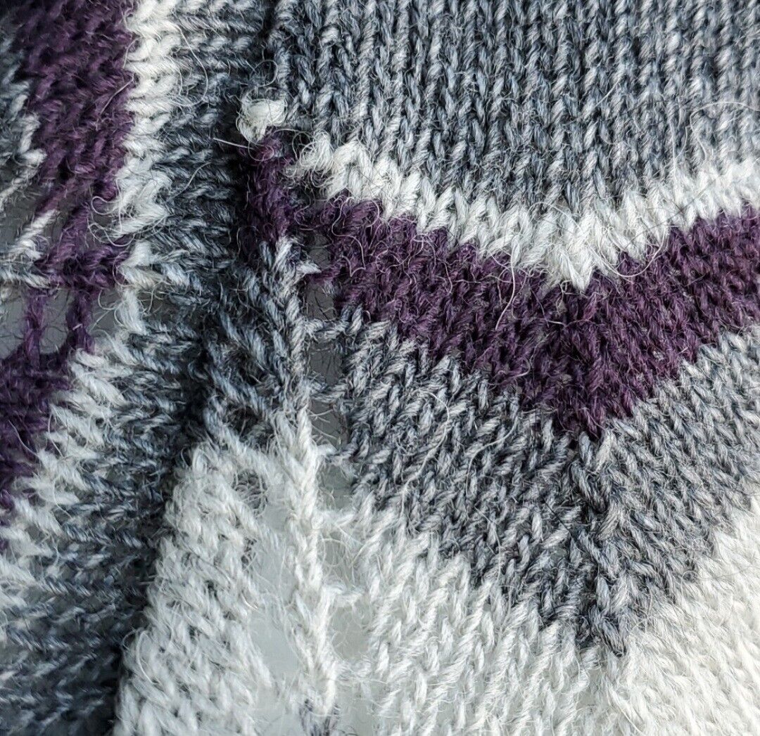 Lineamaglia Wool/Alpaca Blend Chevron Purple And … - image 8