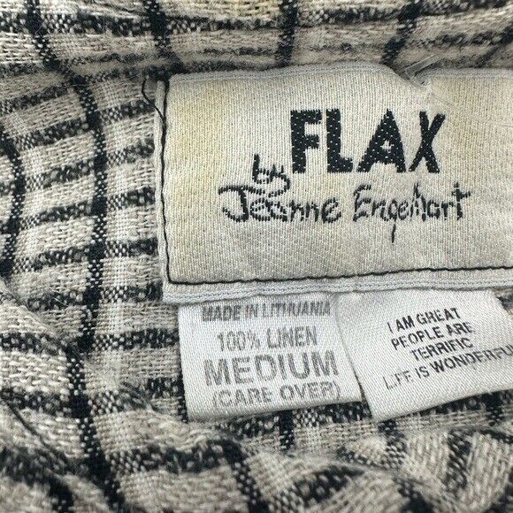 Flax 100% linen button down top L - image 3