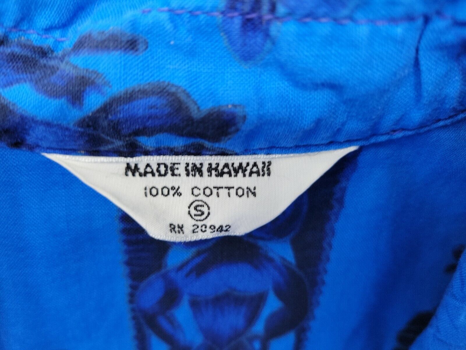 Vintage 1970s Hawaiian Shirt Blue Native Drum Tik… - image 4