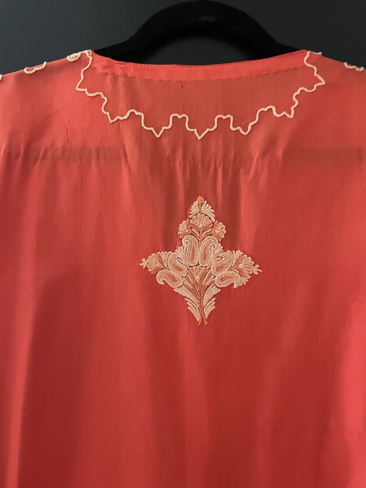 Silk Embroidered Kaftan From Nepal O/S STUNNING R… - image 6