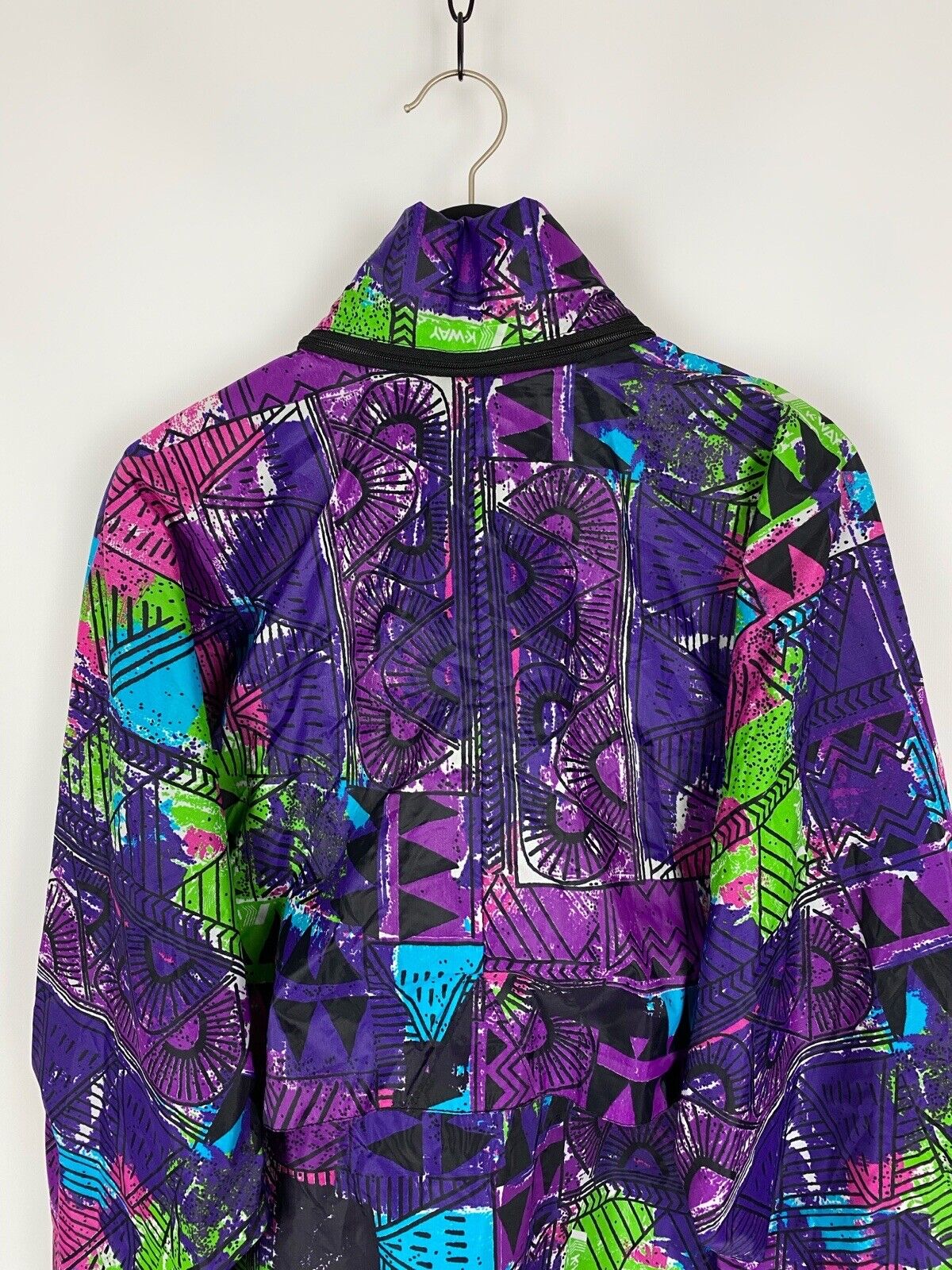 Vintage K-Way Multicolor Rain Jacket Size L - image 9