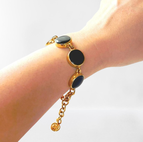 Givenchy Bracelet Paris New York Gold Black Ename… - image 7