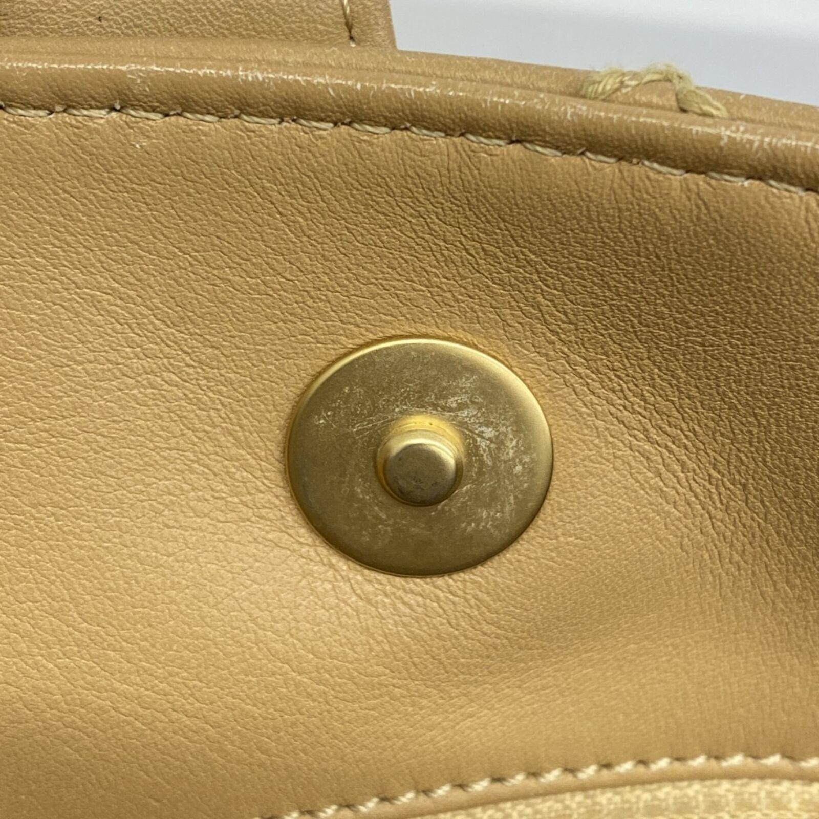 Chanel Tote Bag Wild Stitch Leather Beige Women's… - image 10