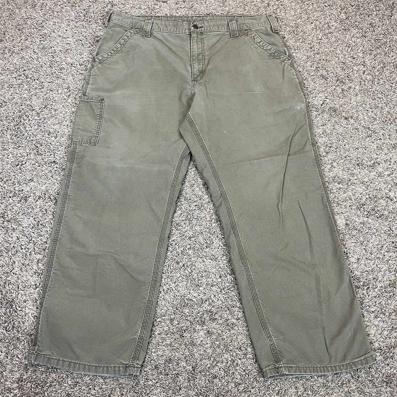 Carhartt Carpenter Canvas Pants 40x30 Brown Work … - image 1