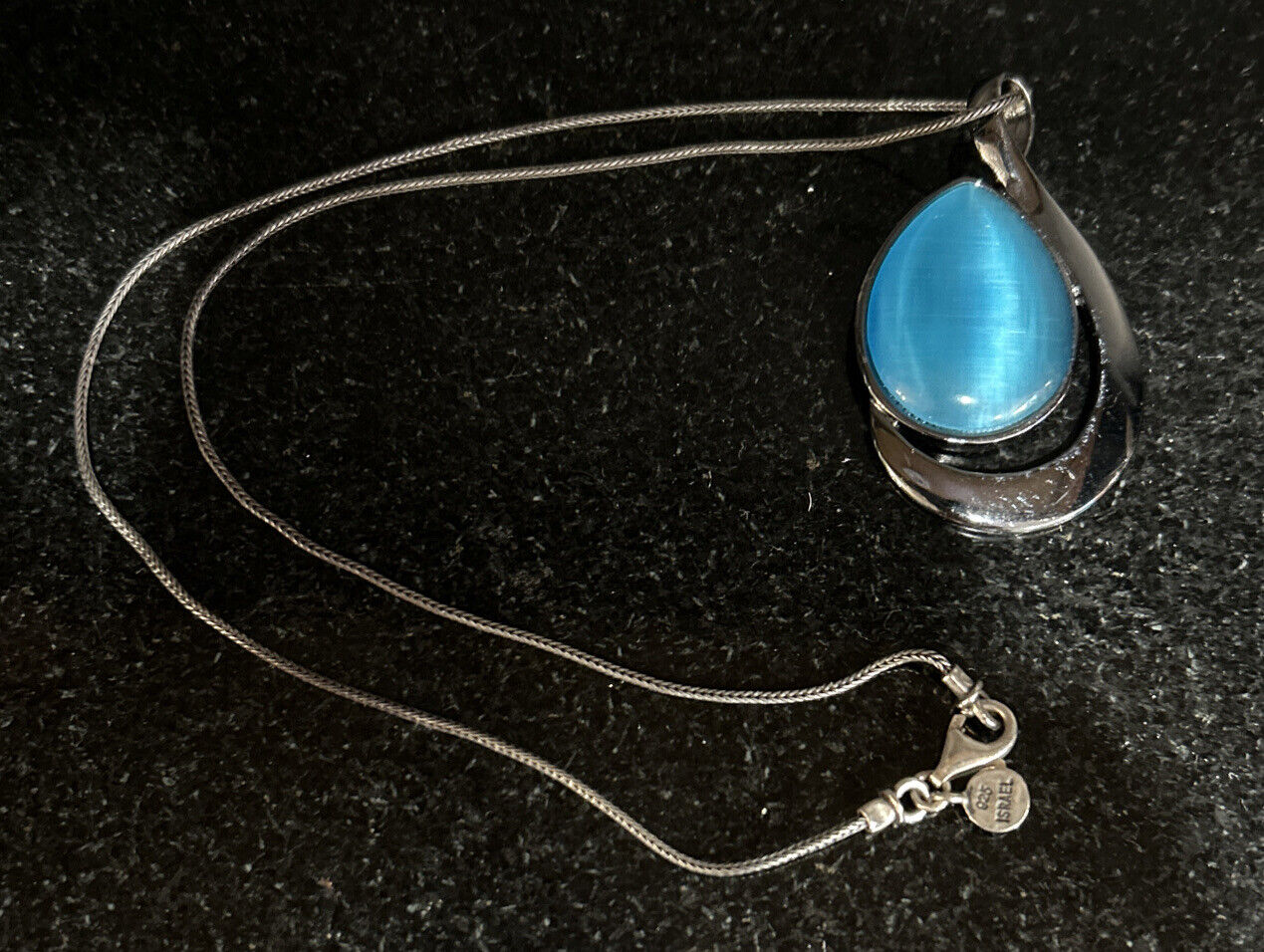 Lia Sophia Blue Opalescent Teardrop Pendant Neckl… - image 2