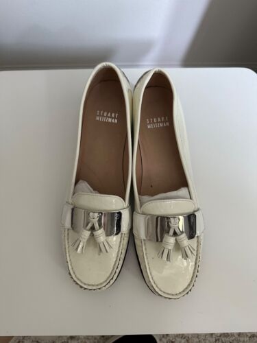 Stuart Weitzman Shoes Tassel Loafer White CREAM P… - image 1