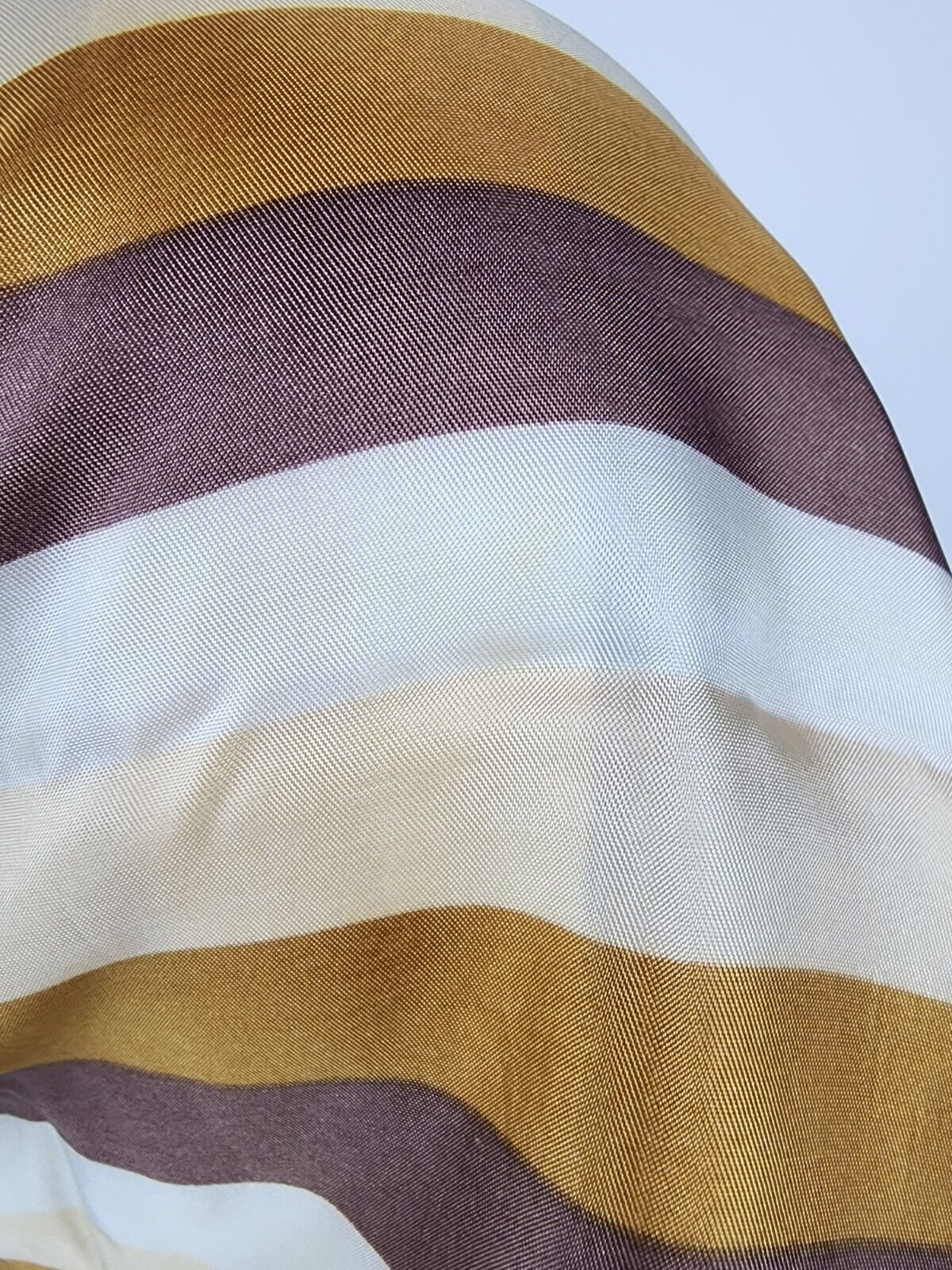 Vintage 1970's Brown, Tan Silk Head Scarf Square … - image 11