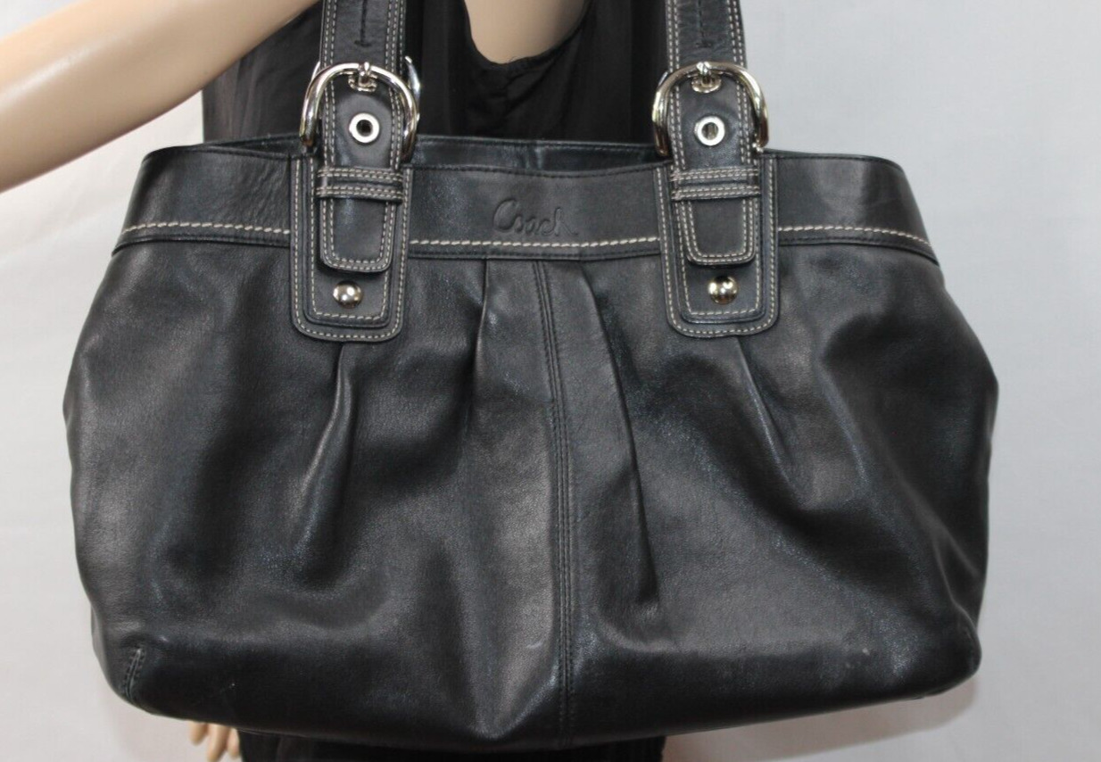 Coach Black Pleated Leather Soho Large Shoulder H… - image 2