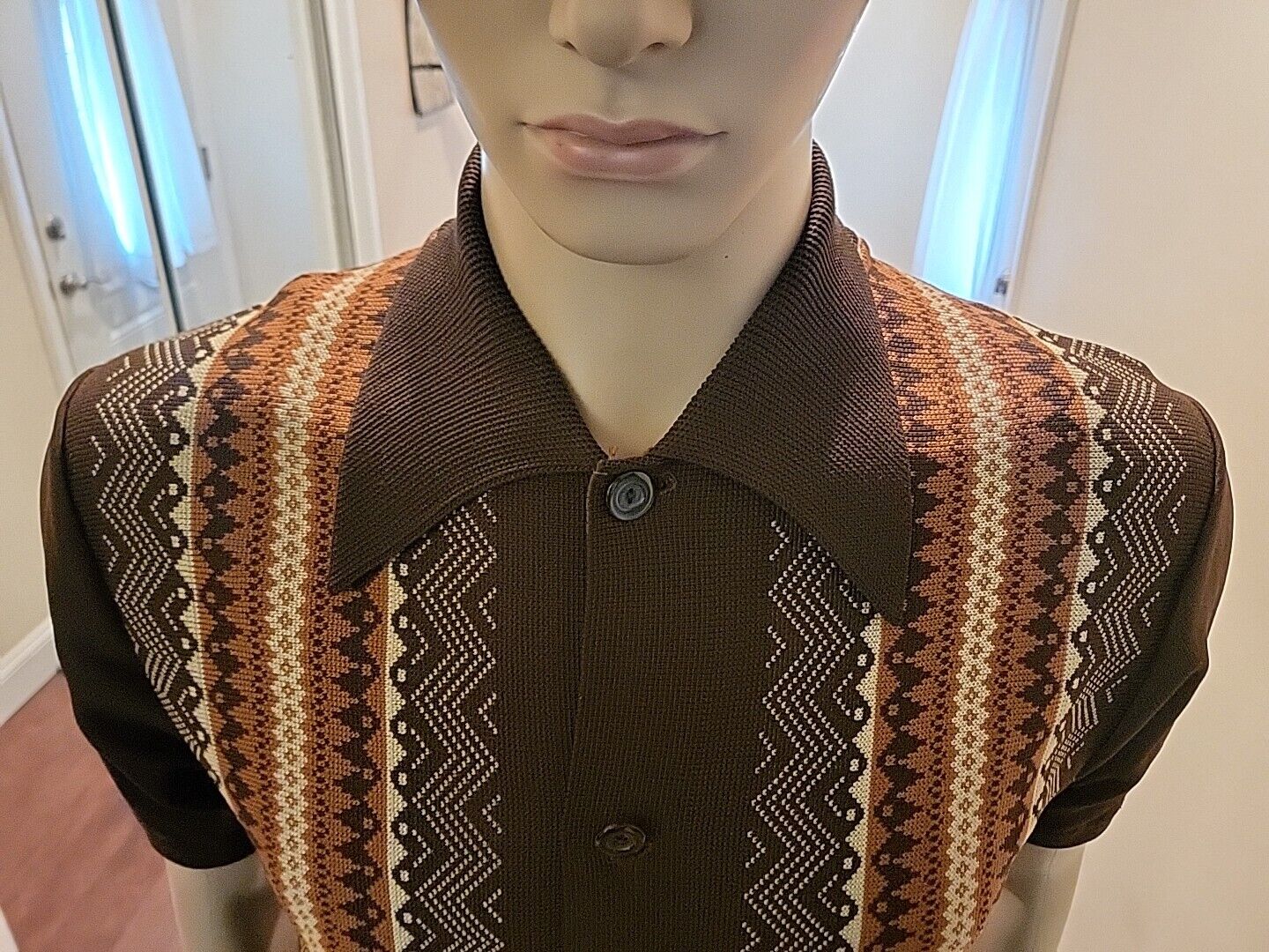 Vintage 60s Fiori Italian Made Knit Polo Cardigan - image 3