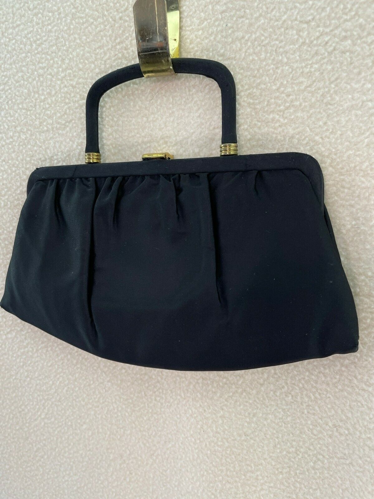 Ande Vintage/Antique Small Black Pleated Clutch w… - image 3