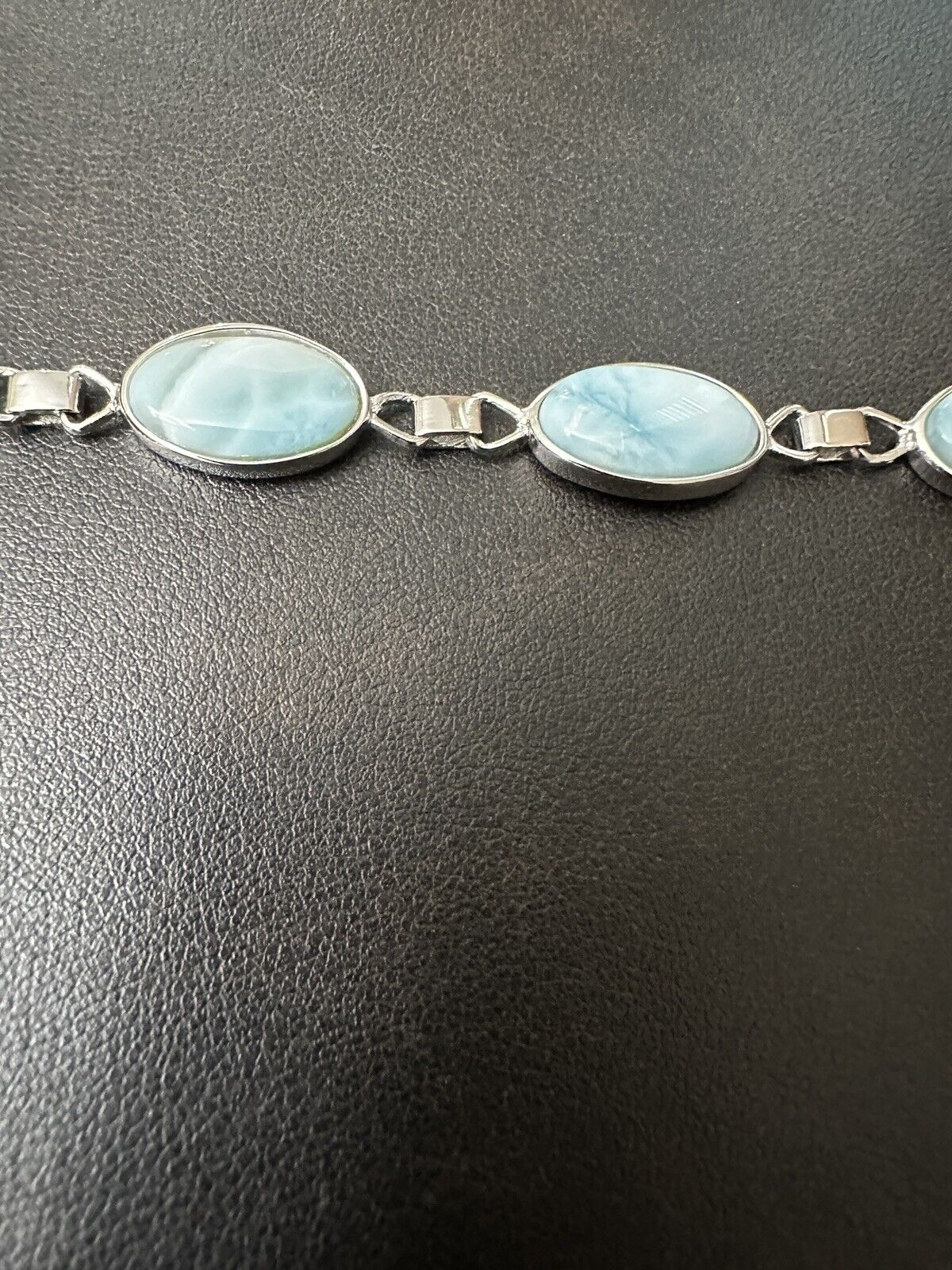 Vintage Sterling Silver 925 Larimar Stone Bracele… - image 5