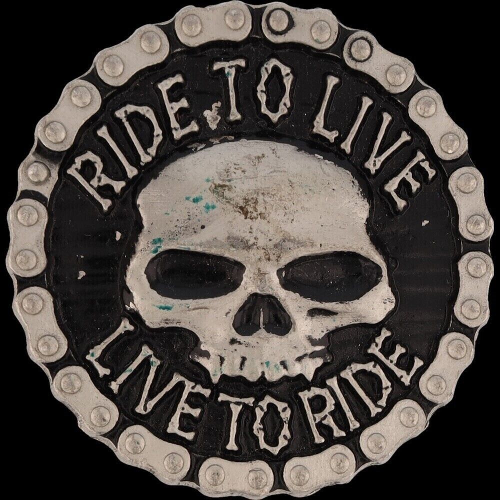 Skull Live To Ride Hd Mc Outlaw Rebel Biker Motor… - image 3