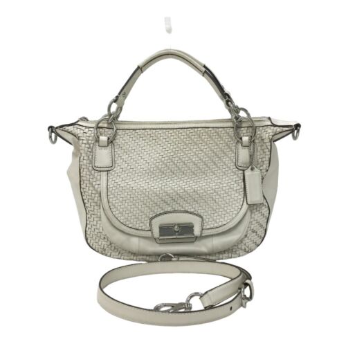 COACH 19812 Christine Woven 2WAY Handbag Leather … - image 1