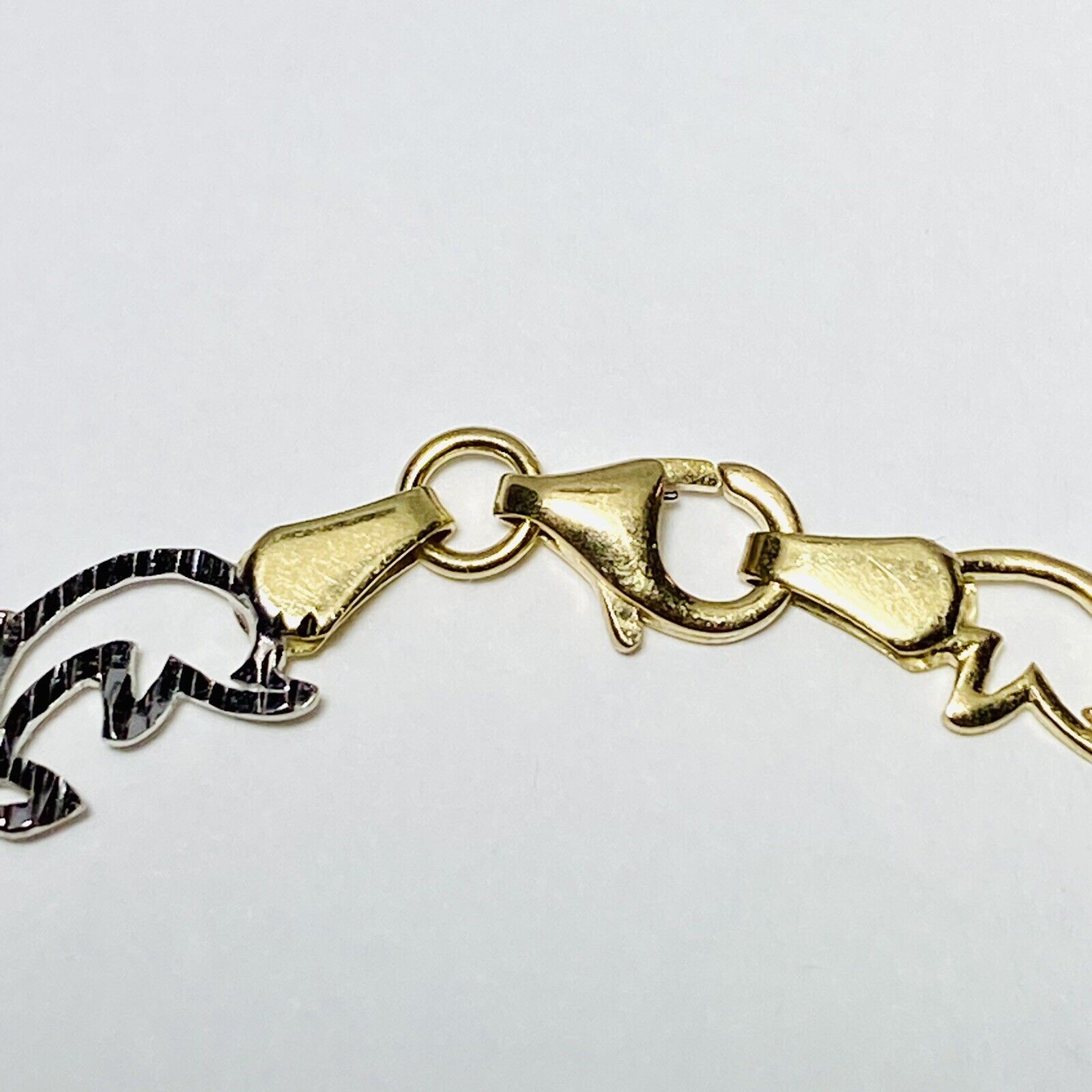 14K Two Tone Gold Polished & Diamond Cut Dolphin … - image 6