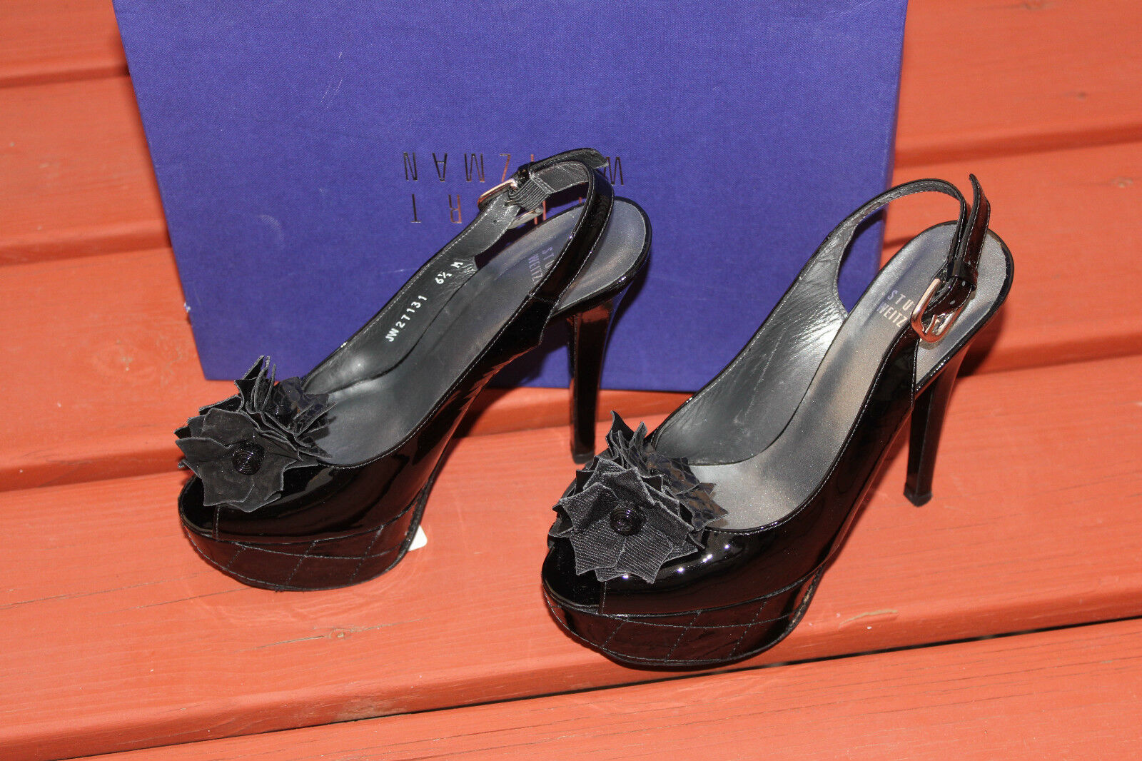 STUART WEITZMAN KIMBOW BLACK PATENT #6.5 $375 - image 1