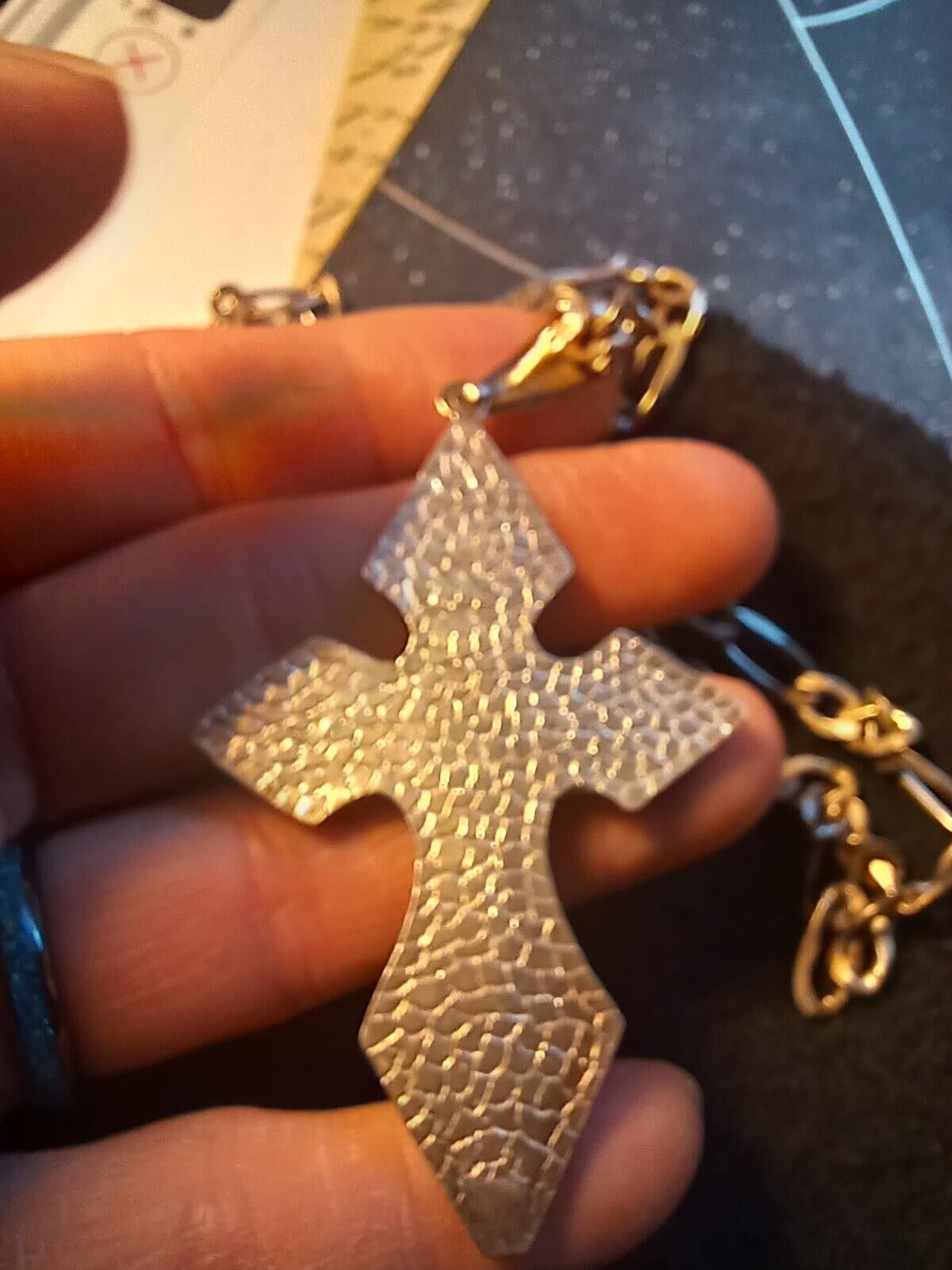 Solid Sterling Silver Crucifix and Sterling Chain… - image 4