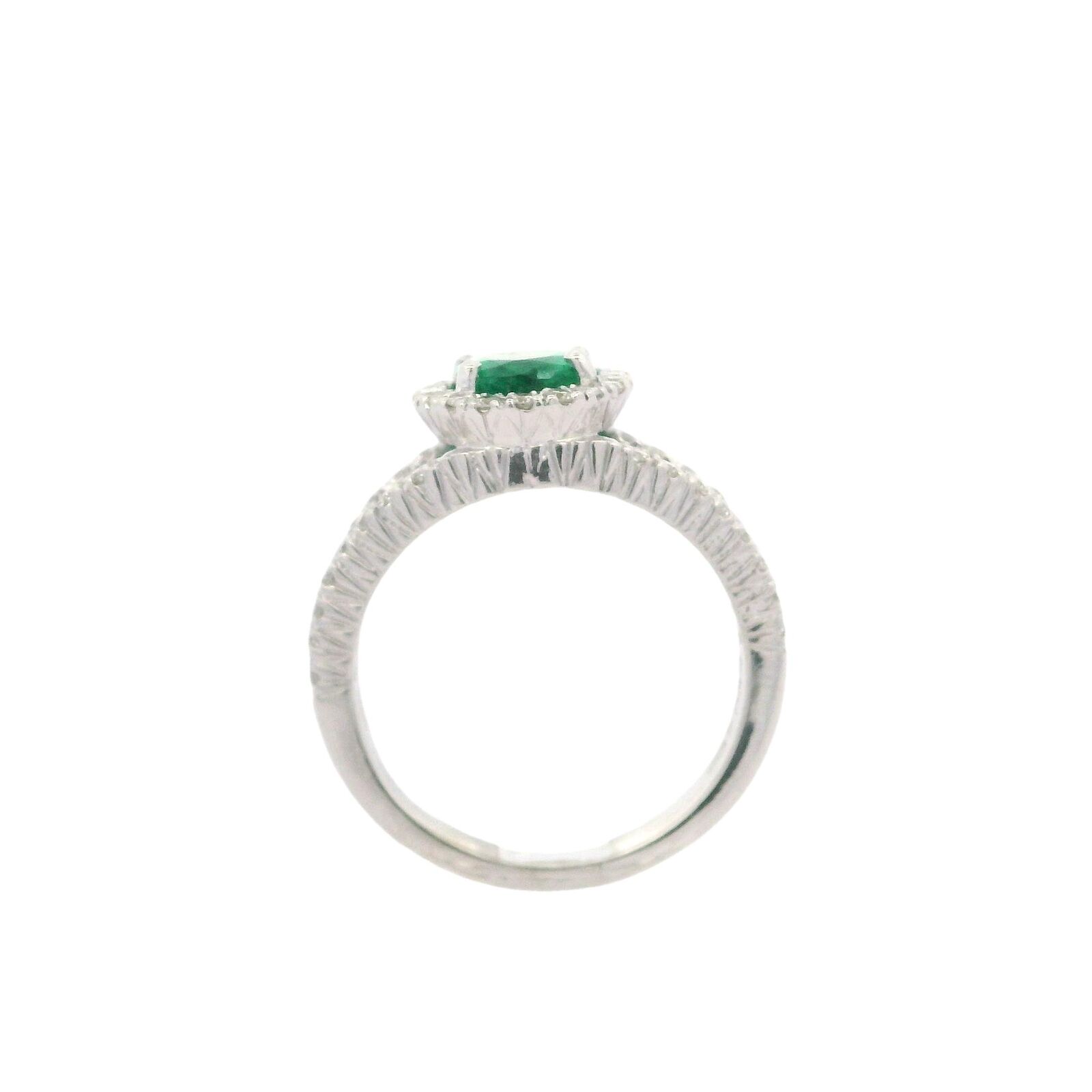 Elegant 18k White Gold 1.81ctw Oval Emerald & Dia… - image 7