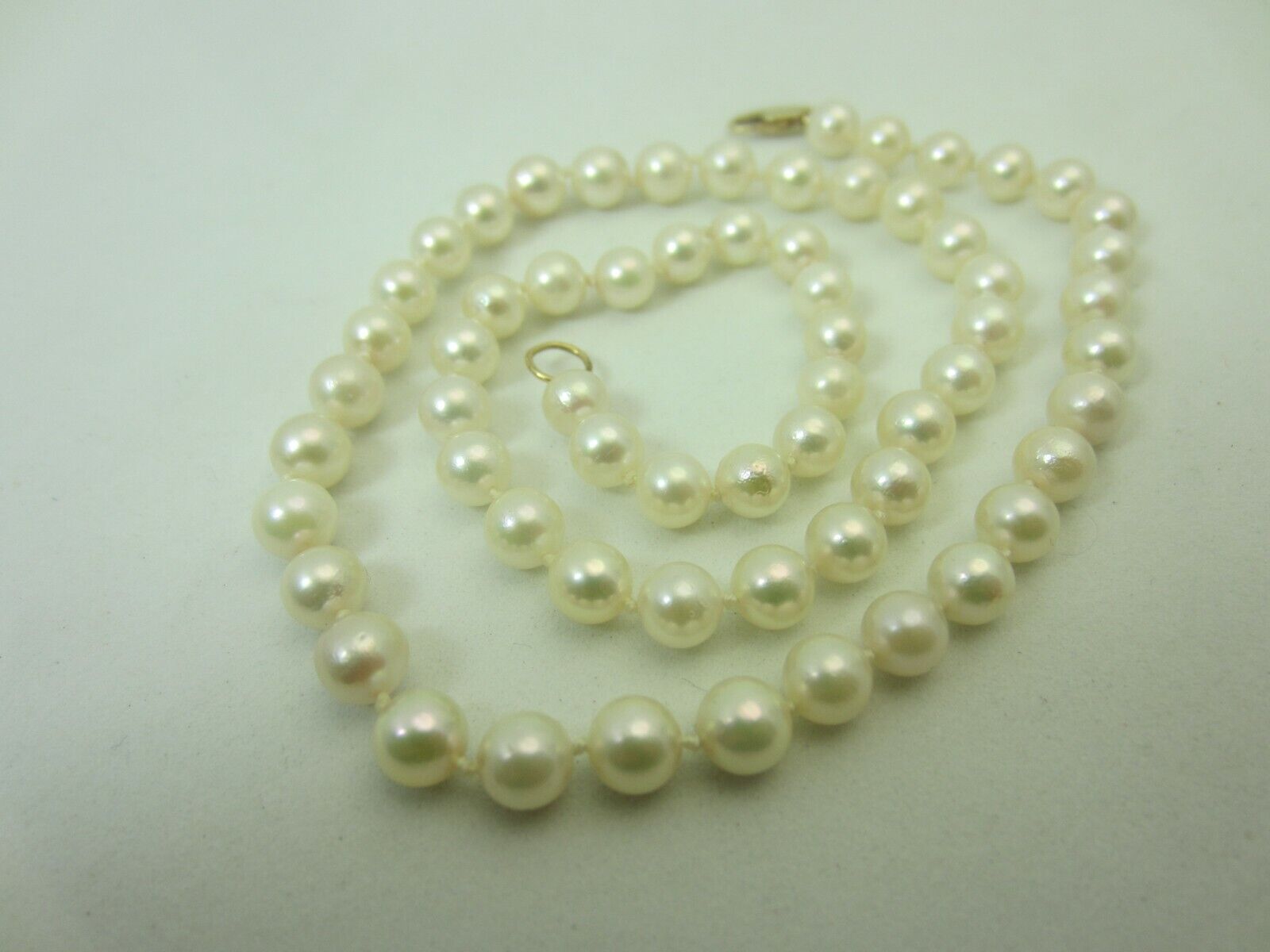 Genuine Saltwater Cultured Pearl Necklace 6 mm 17… - image 5