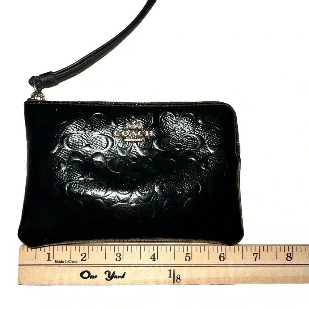 Coach wristlet, black patent C pattern - image 6