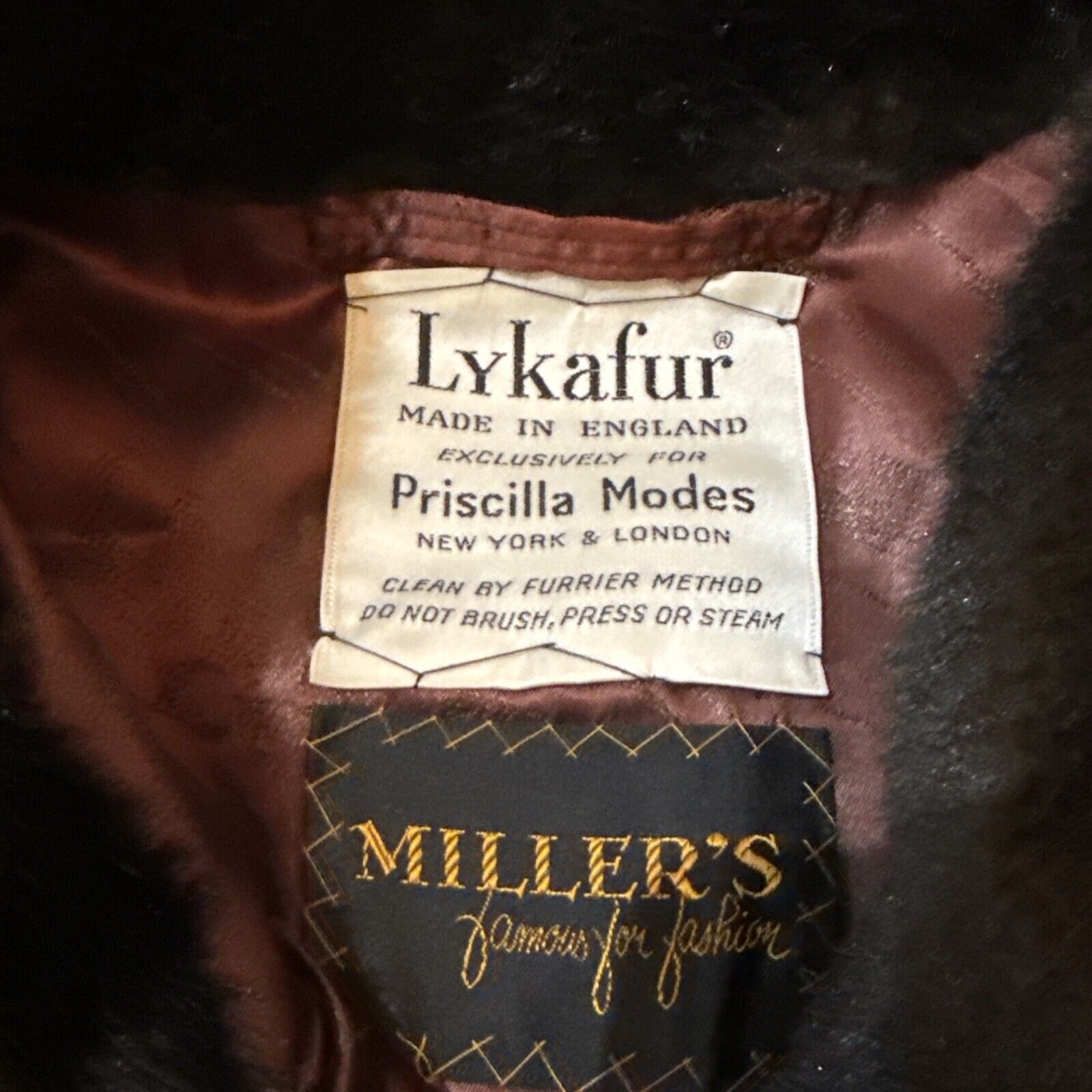 Vintage Priscilla Modes Lykafur Womens Brown Faux… - image 5