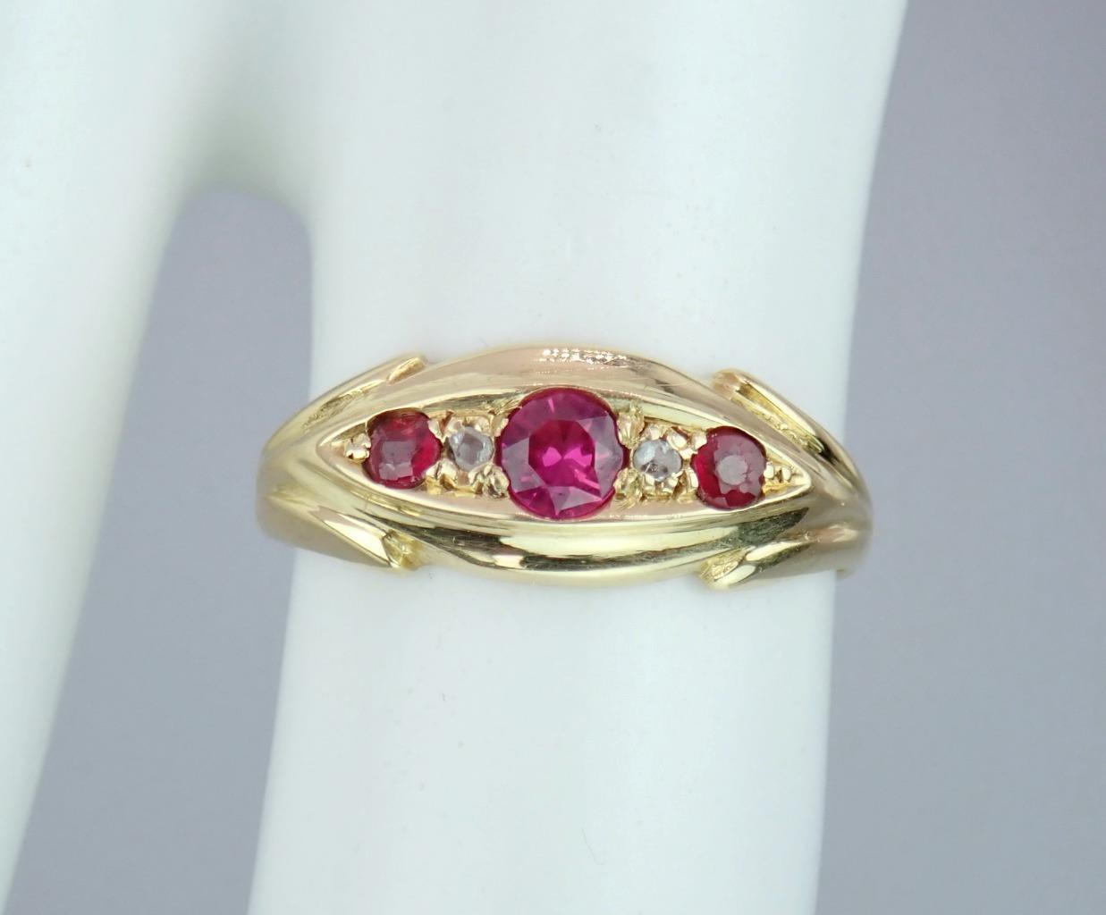 Pretty Antique Edwardian 18K Gold Diamond Pink To… - image 22