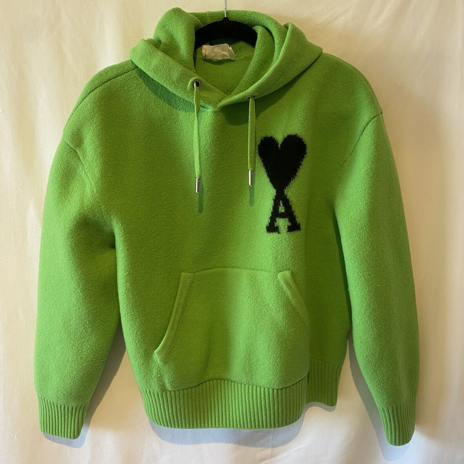 Ami Paris Ami de Coeur Merino Wool Knit Green Hoo… - image 2